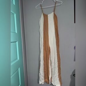 Striped orange and White Jumpsuit